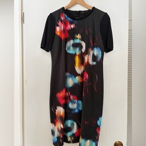 Ellie Tahiti mixed Media Floral Print Midi Dress